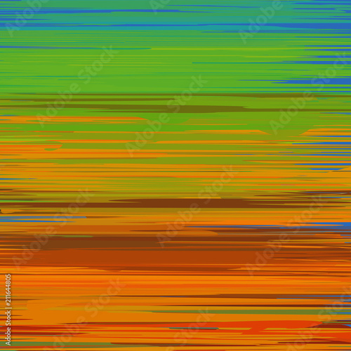 Glitch background, vector illustration. Yellow, orange, green colors.