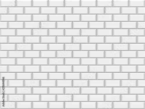 Abstract White Structural Brick Wall. Solid Surface. Vector Illustration