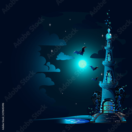 Halloween poster with castle