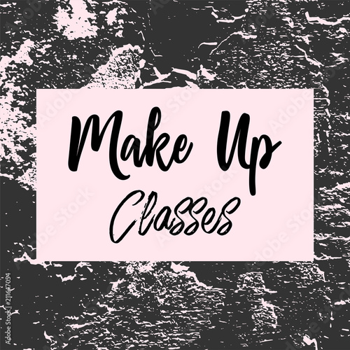 Make up artist banner, header or business card template with pastel blush texture.