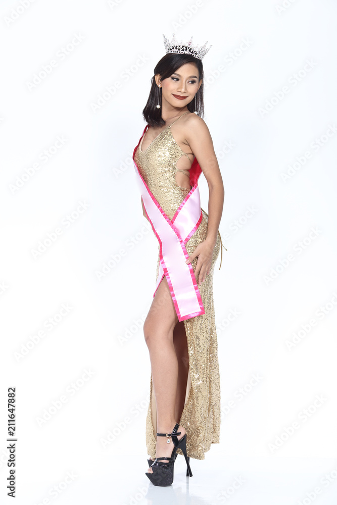 Miss Pageant Contest in Evening Ball Gown long ball dress with Diamond Crown, fashion make up hair style Miss Pageant Contest in Evening Ball Gown long ball dress with Diamond Crown, fashion make up hair style