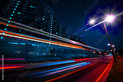 Fotografi Lines long exposure urban landscape night photography