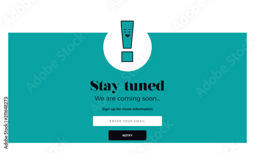 Website Under Construction. Web Page Building process with notify button and Input email Template. Modern vector illustration concept.