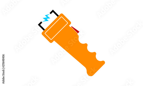 Taser. Stun Gun. Self defense concept. Vector illustration.