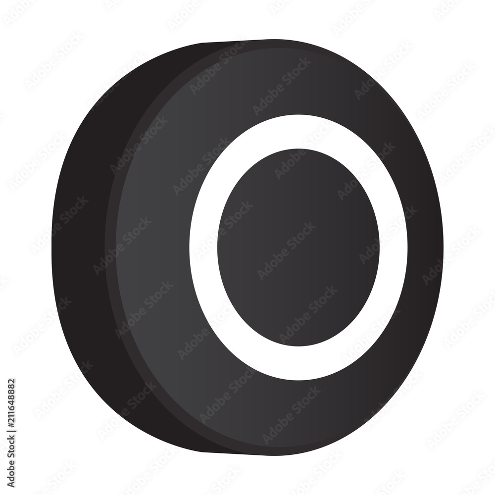 Isolated hockey puck icon Isolated hockey puck icon