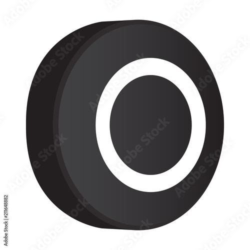 Isolated hockey puck icon