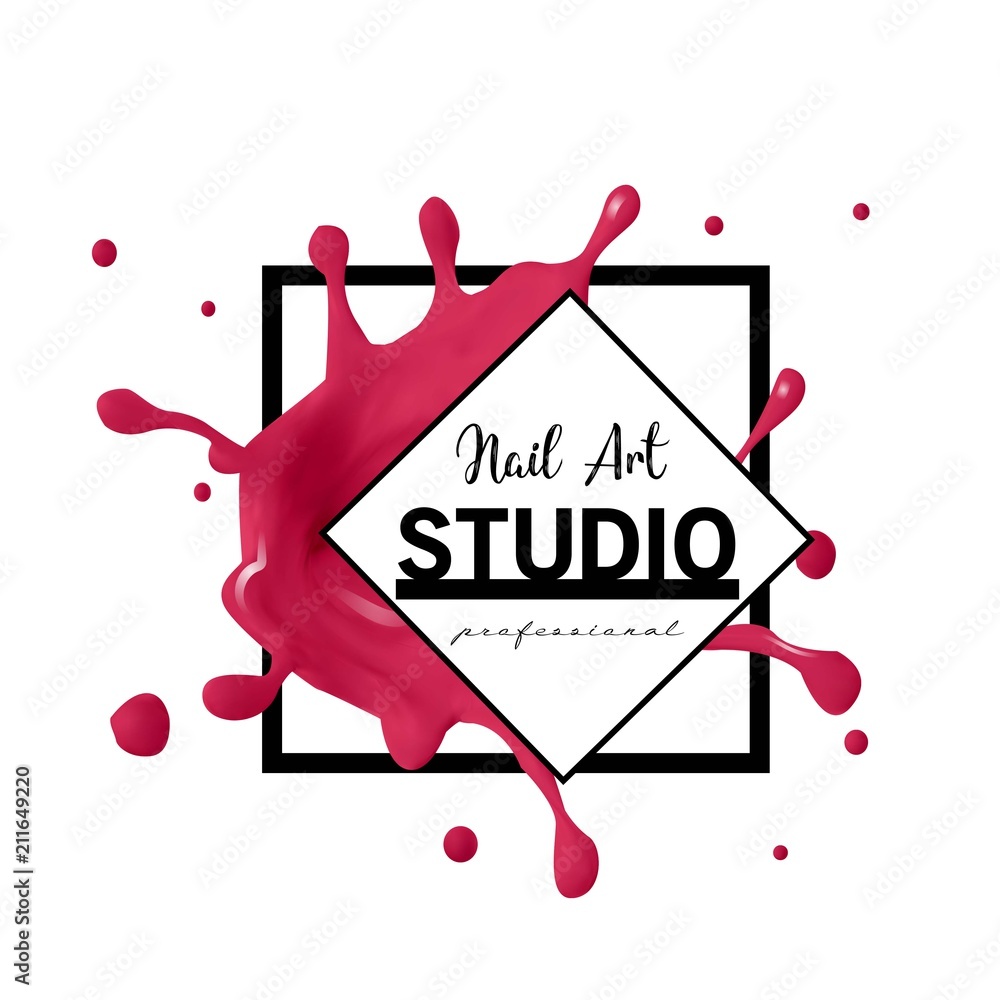 Nail Art studio logo design template. Stock Vector | Adobe Stock