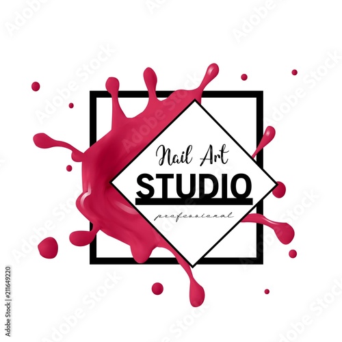 Nail Art studio logo design template.