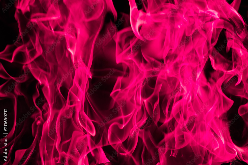Blazing pink fire flame background and abstract