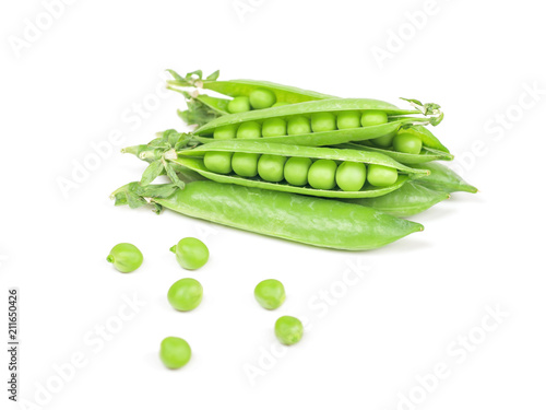Wallpaper Mural green peas isolated on white background Torontodigital.ca