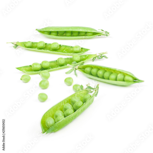 Wallpaper Mural green peas isolated on white background Torontodigital.ca