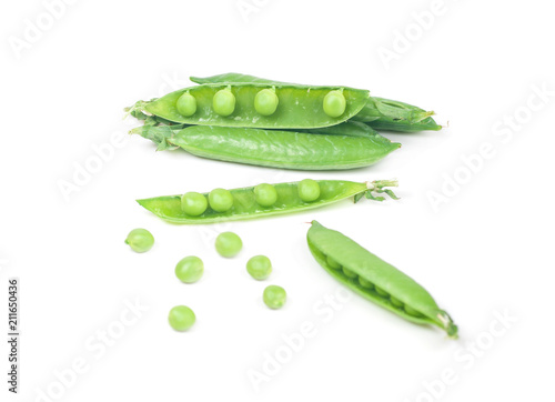 Wallpaper Mural green peas isolated on white background Torontodigital.ca