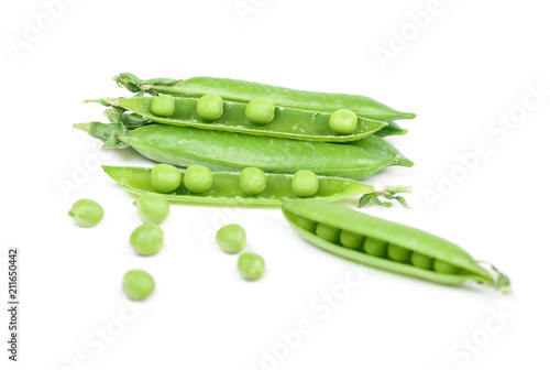 Wallpaper Mural green peas isolated on white background Torontodigital.ca