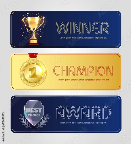 Vector poster design for winner, champion and best choice award.