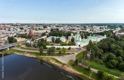 Aerial survey of the Kremlin in the city of Yaroslavl