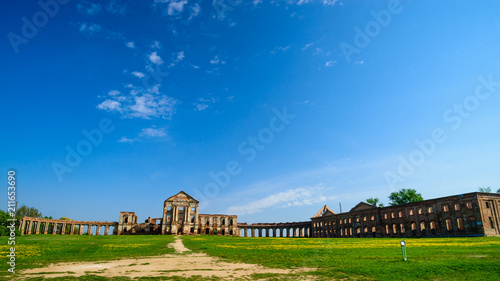 Medieval ancient Ruzhany castle on summer