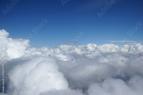 Sky line View with Clouds from air plane