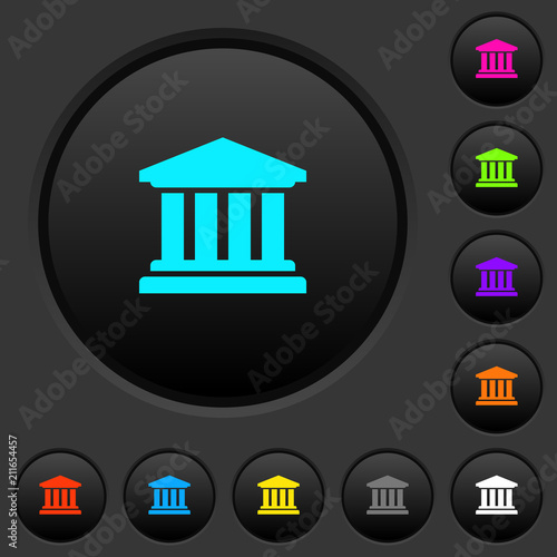 University dark push buttons with color icons