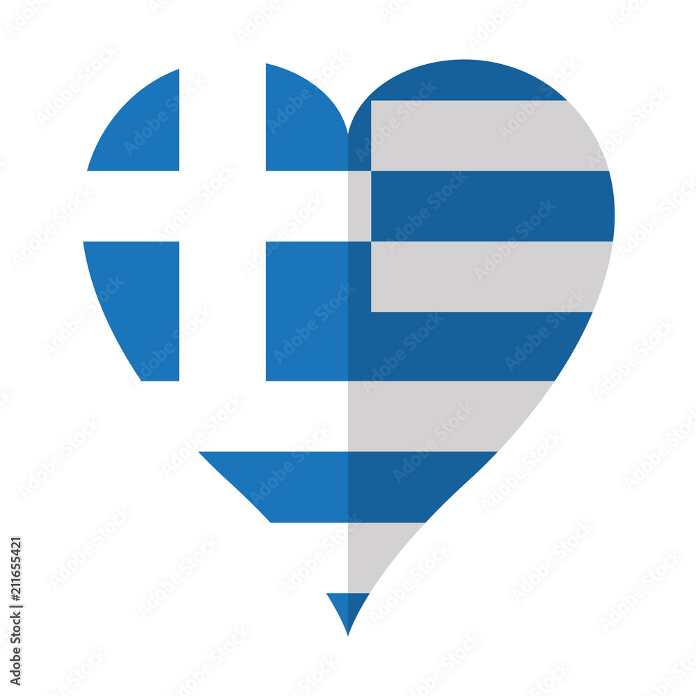 Isolated flag of Greece on a heart shape Isolated flag of Greece on a heart shape