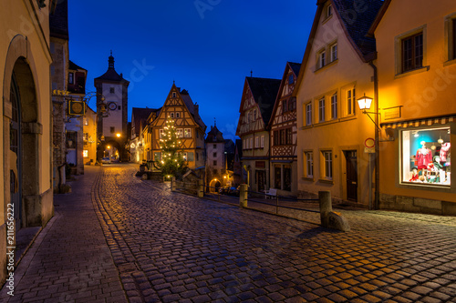 Plönlein with Kobolzeller Steige and Spitalgasse..Rothenburg ob der Tauber..Rothenburg.