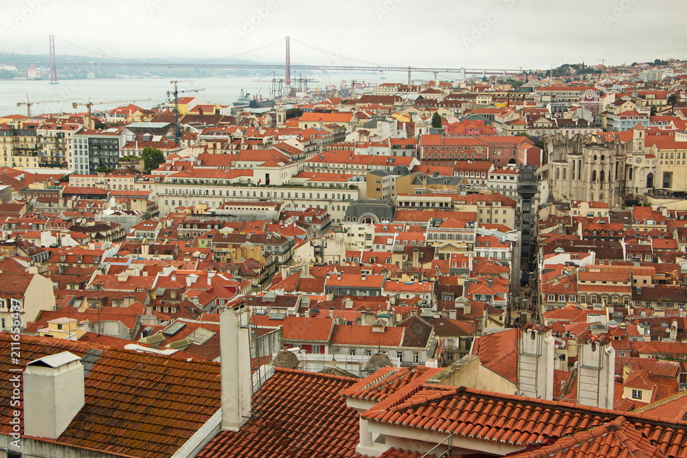 View of old town of Lisbon from Castelo de Sao Jorge
