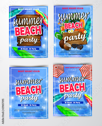 Poster for summer and beach party background