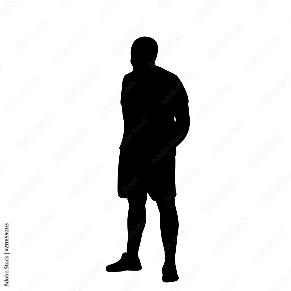 vector, isolated, on white background, silhouette man