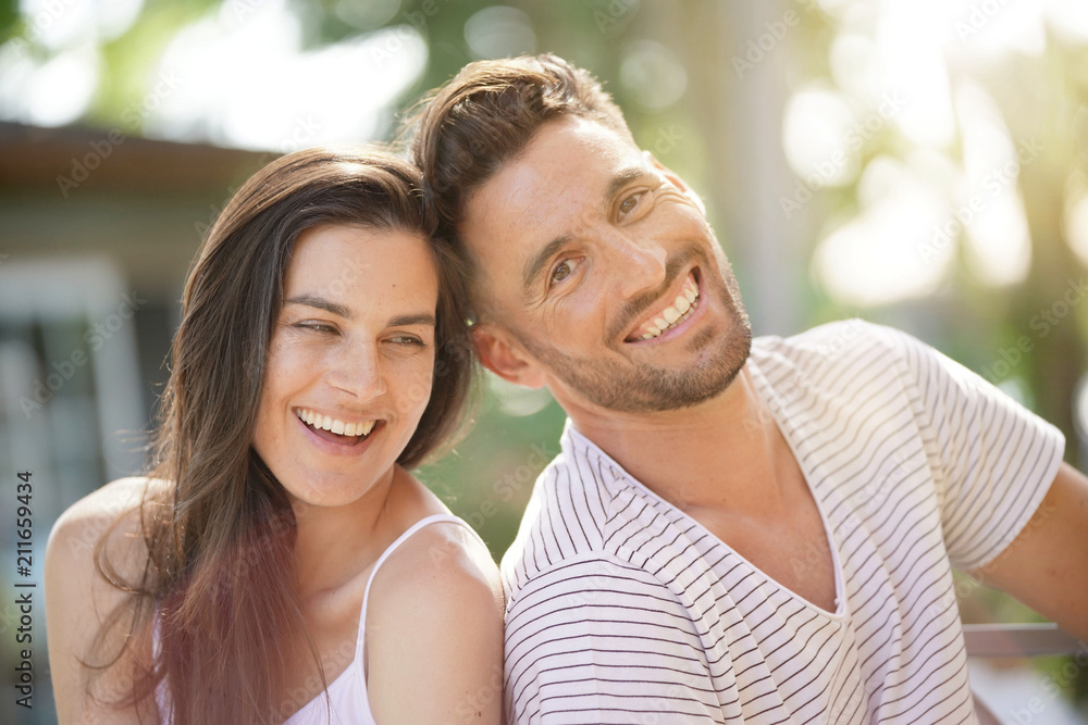 Portrait of 40-year-old couple on summer day