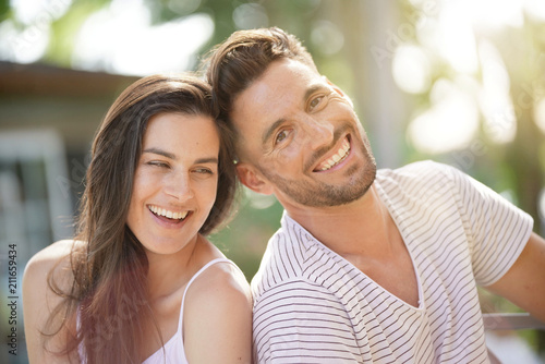 Portrait of 40-year-old couple on summer day © goodluz