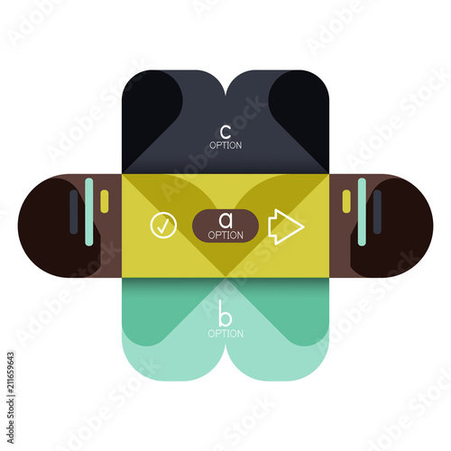 Infographics option and step by step in rounded squares, element of chart, graph, diagram with options, parts, processes