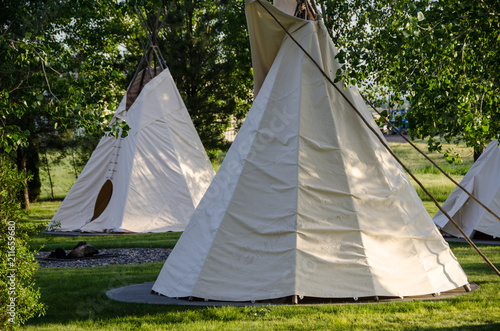 Group of Tipis Standing Among the Trees © rck