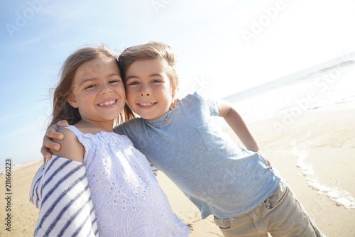 Portrait of kids at the beach