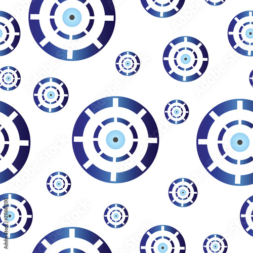 seamless tileable texture with blue greek evil eye - symbol of protection