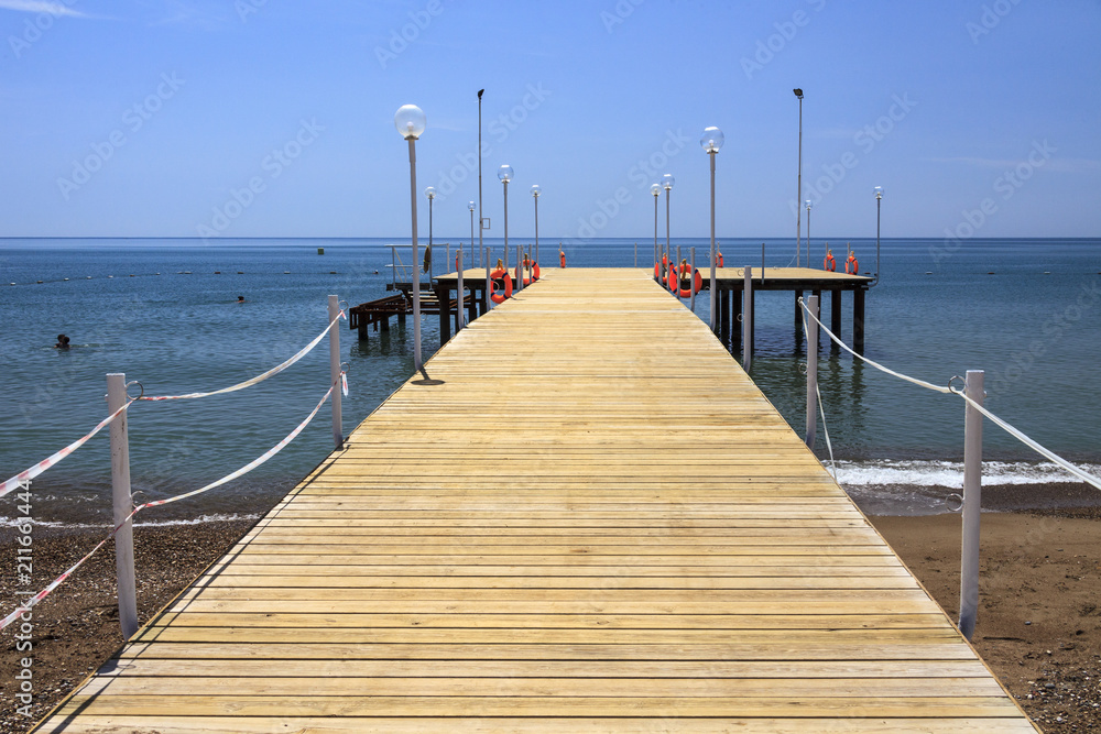 Wooden pier and sea.