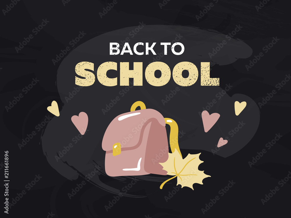 Back to school typography text with love heart Vector Image
