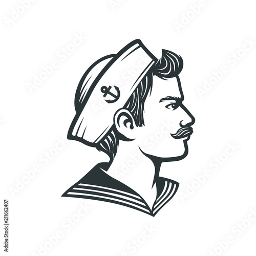 Vintage sailor. Retro seaman