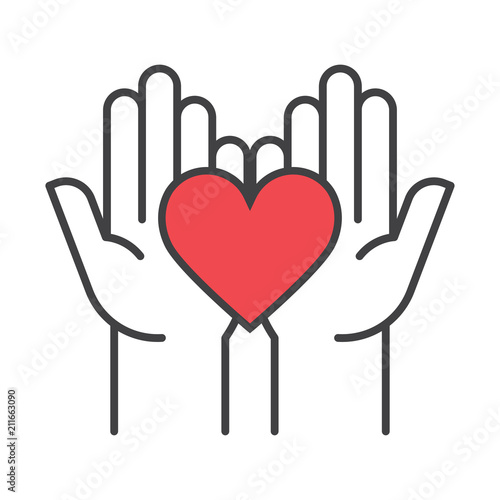 Heart in hands. Fundraising Symbols