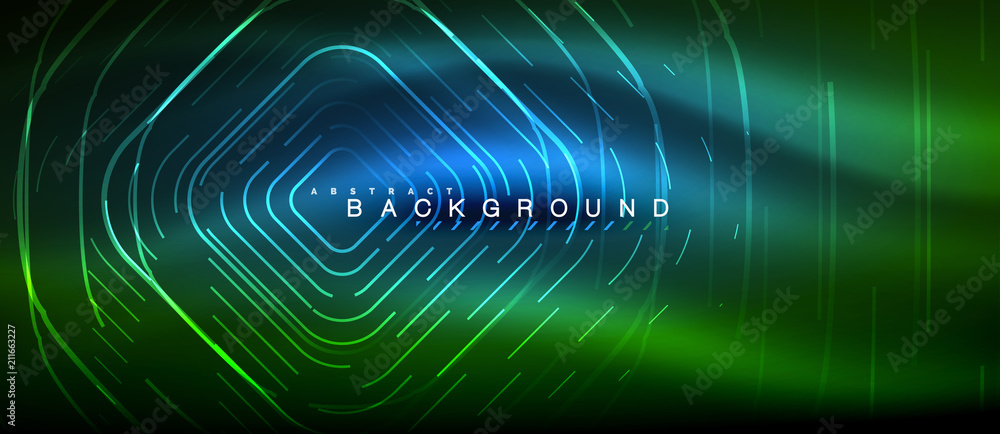 Neon glowing lines, magic energy space light concept, abstract background wallpaper design Neon glowing lines, magic energy space light concept, abstract background wallpaper design
