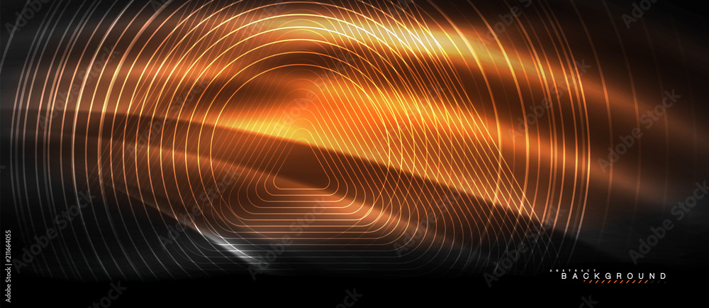 Neon glowing lines, magic energy space light concept, abstract background wallpaper design Neon glowing lines, magic energy space light concept, abstract background wallpaper design