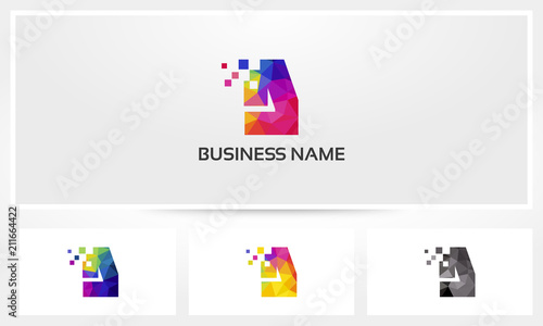 Colorful Letter D Pixel Eroded