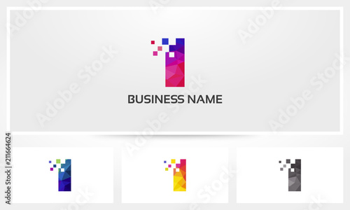 Colorful Letter I Pixel Eroded