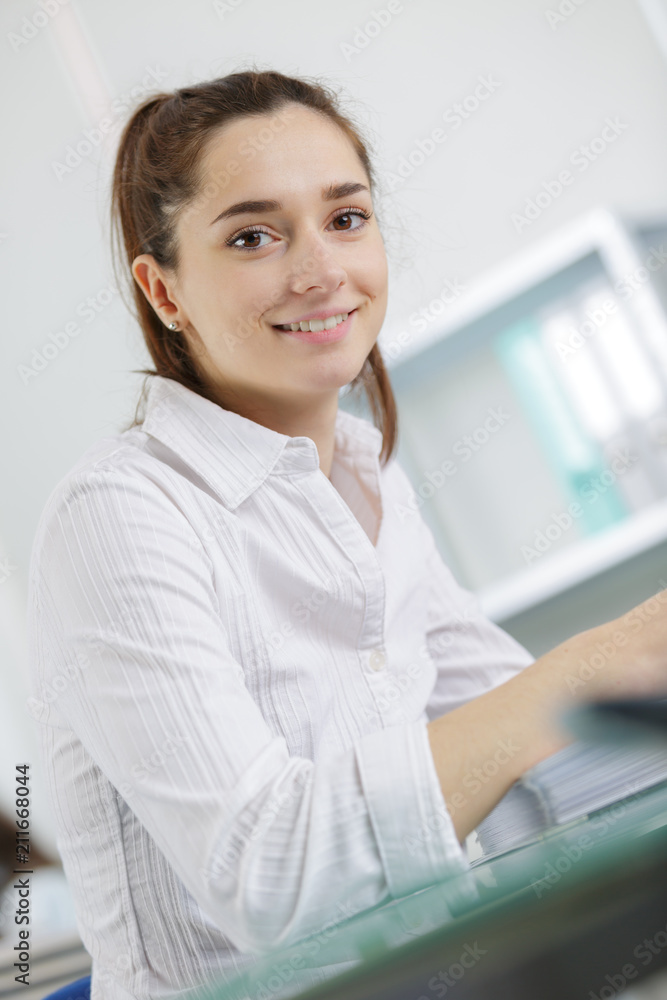 Portrait of young lady in office Portrait of young lady in office