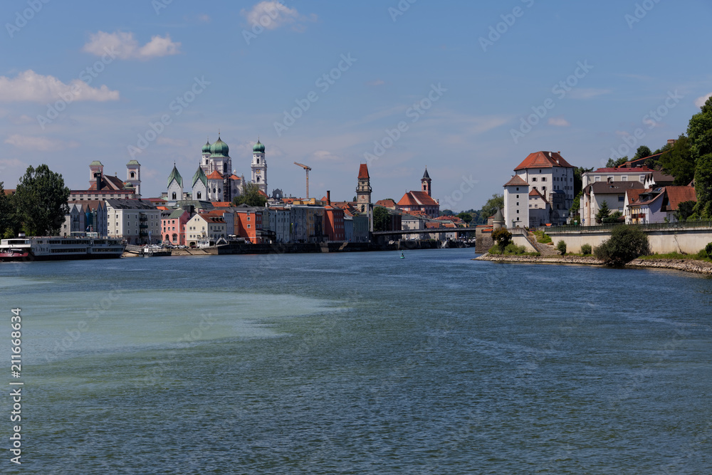 Obraz premium Passau - City of Three Rivers..St. Stephen's Cathedral..