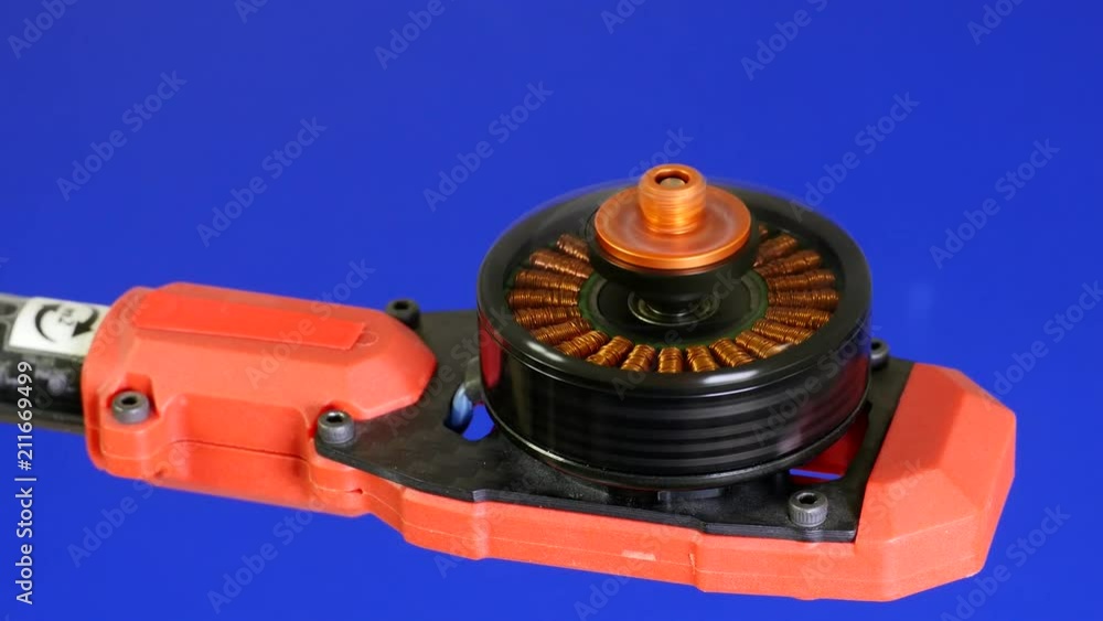 Vidéo Stock Multicopter frame arm with spinning brushless motor. When a