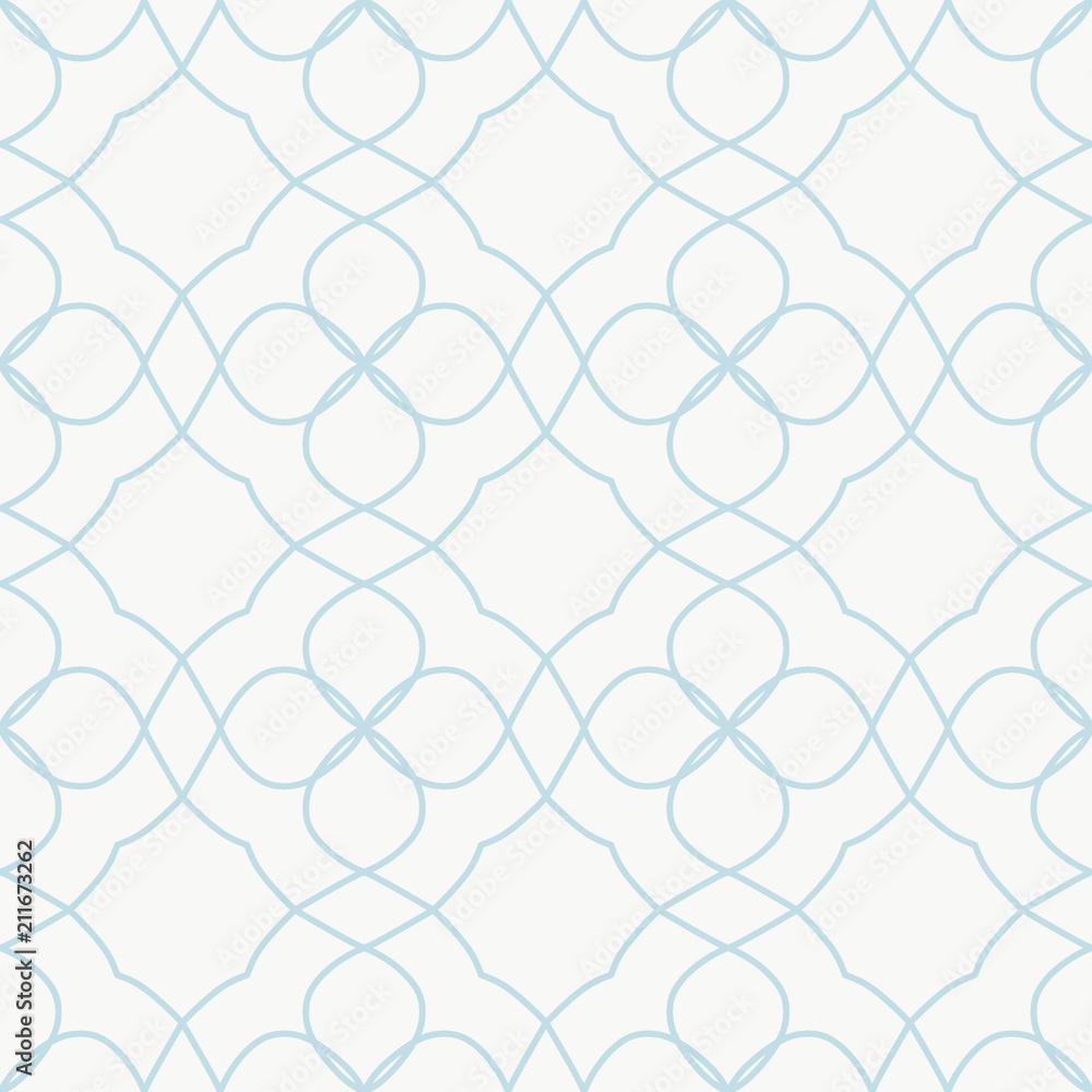 Naklejka premium Geometric vector seamless pattern abstract line background monochrome ornament texture
