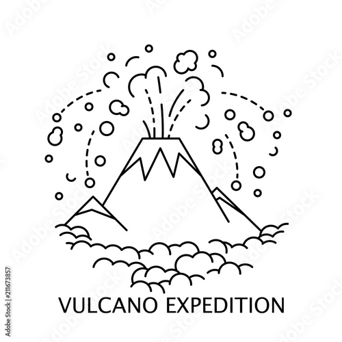 Active volcano icon