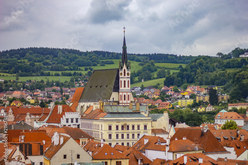 Beautiful view to church an...