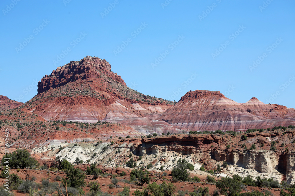 Panoramic view of colorful cliffs of Paria, Utah, USA
