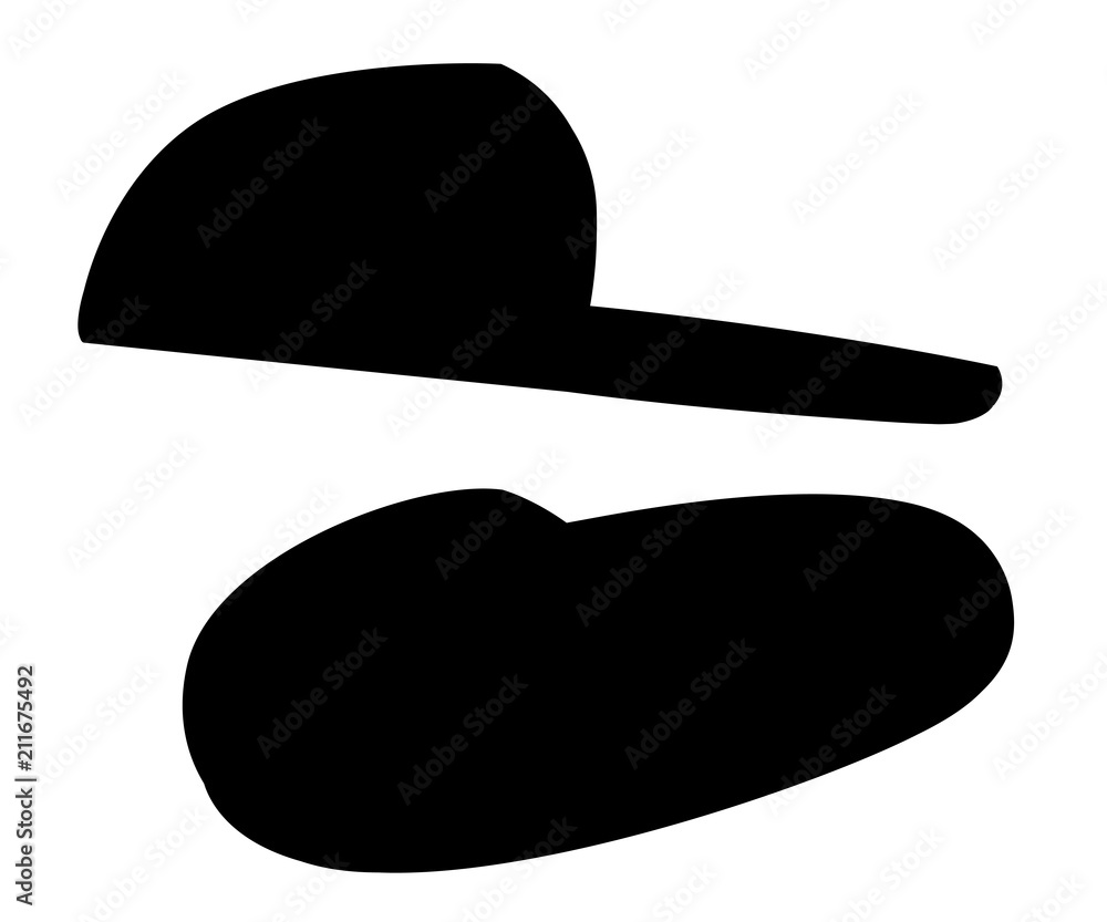 Black silhouette home slippers. Hotel, spa slippers flat design. Vector  illustration isolated on white background Stock Vector | Adobe Stock