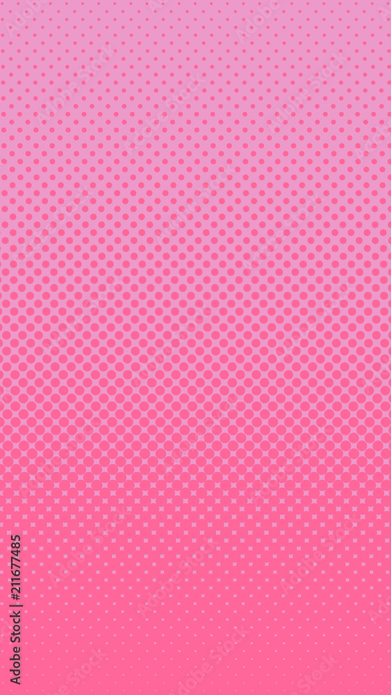 Plakat Halftone gradient pattern vertical vector illustration. Pink dotted, light pink halftone texture. Pop Art halftone, comics Background. Background of Art. Phone application pink background. AI10